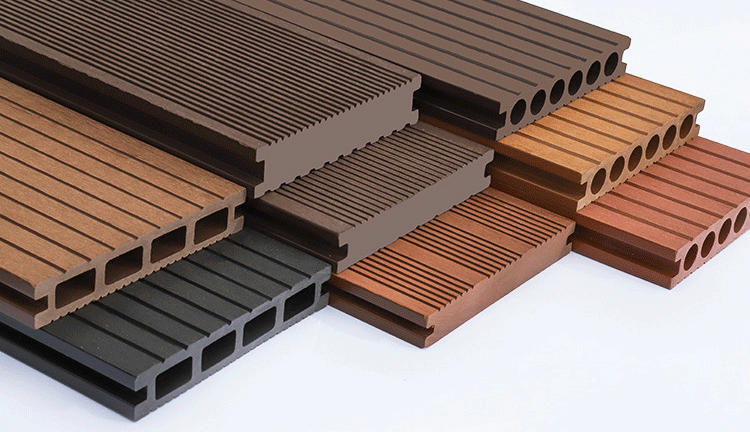 グレーの滑り止めソリッド WPC デッキ